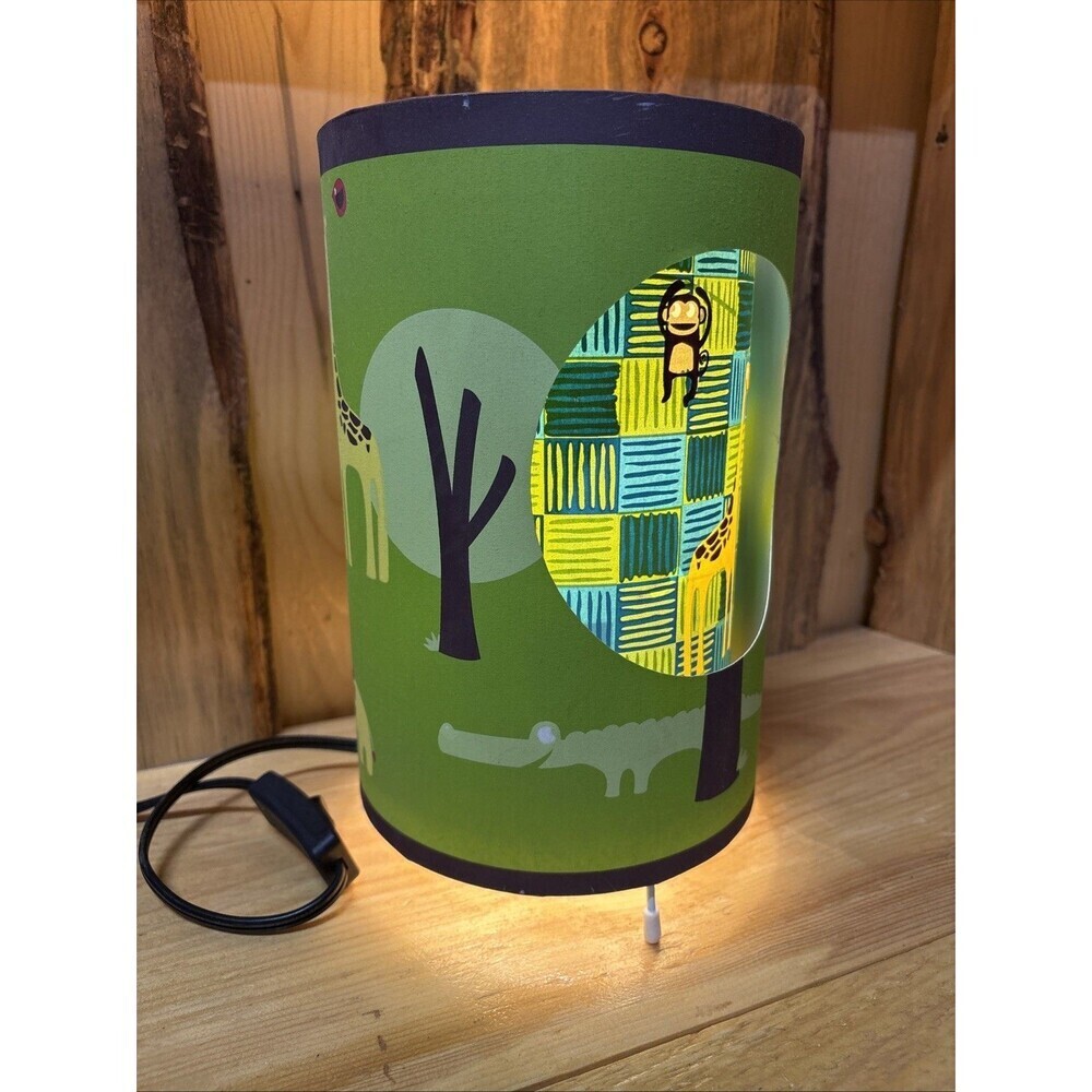 Circo "Wild Safari Collection" Table Lamp Dual Layer Shade Monkeys Elephant